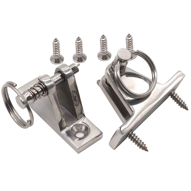 VTurboWay 2 Pack Bimini Top Deck Hinge with Removable Pins, 316 Stainless Steel - Image 1